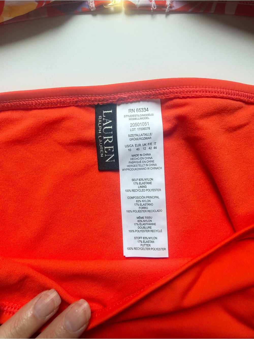 Lauren Ralph Lauren Women’s Shirred Bikini Top with Bottom Size 10 - Picture 3 of 7
